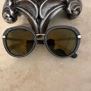 Elegant Jimmy Choo Black Studded Sunglasses with case